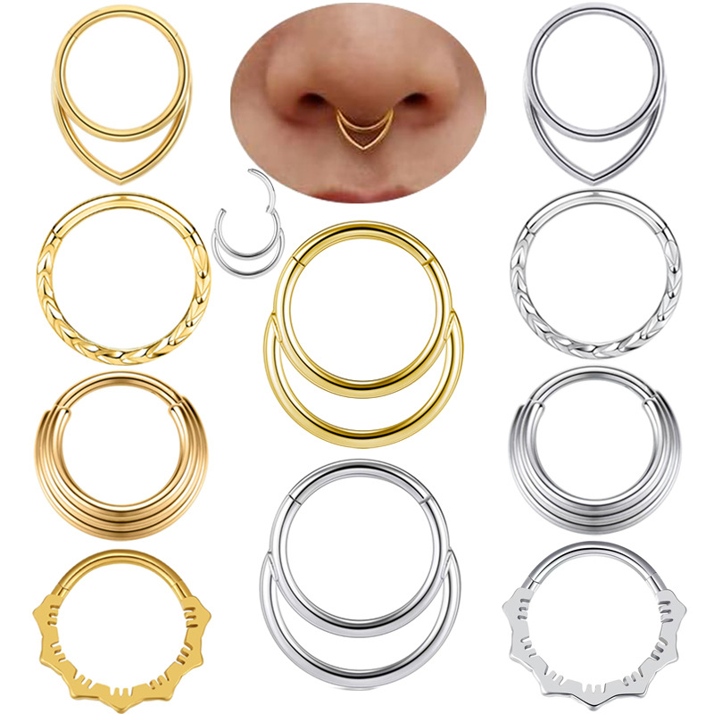 Body Jewelry And Earrings - ノーズフープイヤリング メタルノーズリングピアス 16g ステンレススチール C型フープ 女性用、軟骨ピアスジュエリー