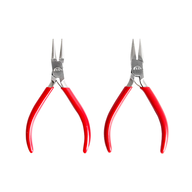 Body Jewelry Repair - DICK 115mm チェーンノーズラウンドノーズジュエリープライヤー ステンレス鋼製プライヤー 赤色PVCグリップ付き ジャンプリング、ワイヤー曲げ、ビーズ加工用