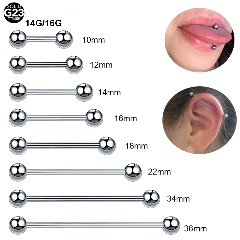 Tongue Barbell Straight - 穴のあるストレートバー,ピアス,セクシーなボディジュエリー,1ピース,g23