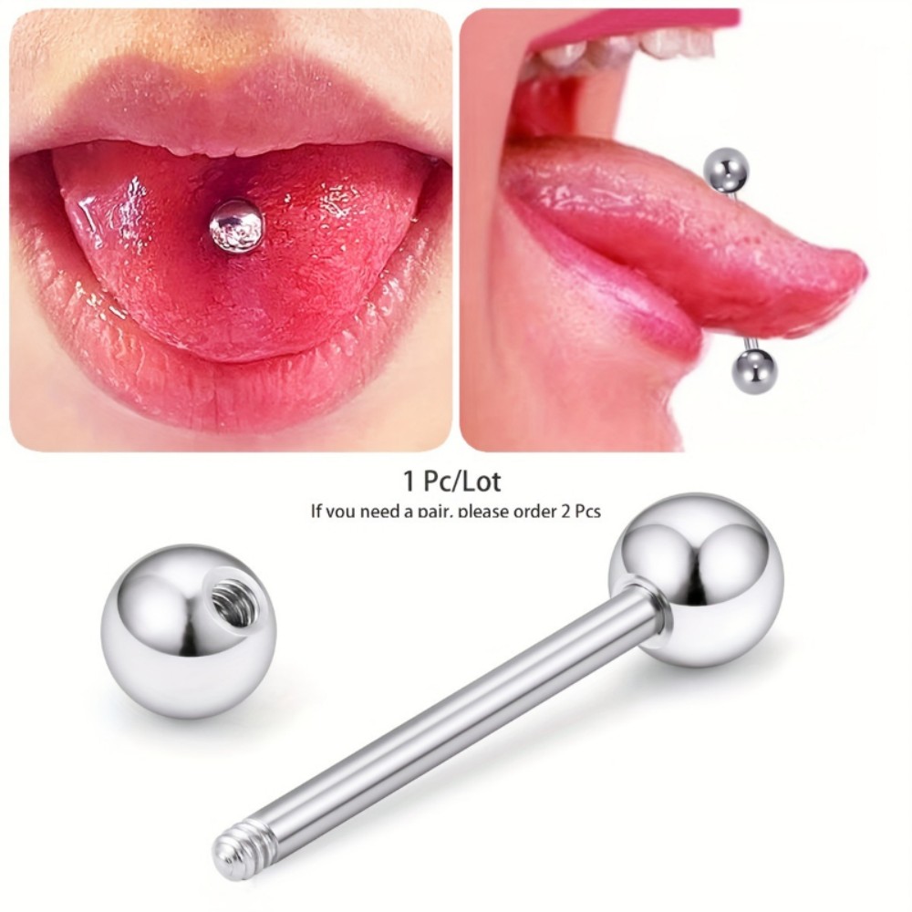 Body Jewelry Brands - ステンレス鋼バーベルロッド舌小帯ピアススタッドダークライトブランド 316L ステンレス鋼適切なメッキや宝石なし