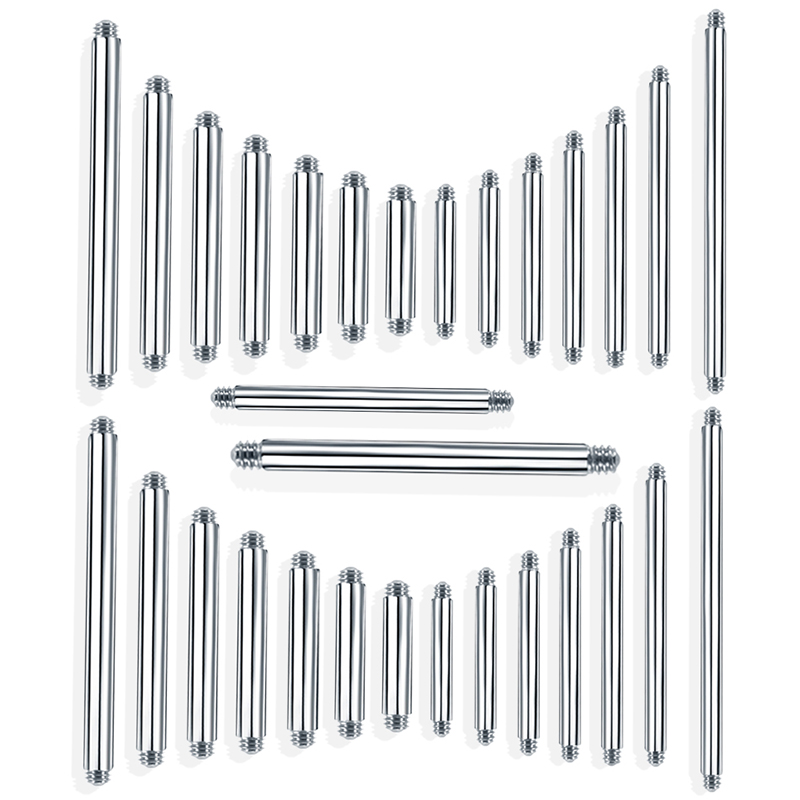Tongue Barbell Straight - 10 個 4-42 ミリメートル 316L サージカルスチールストレートピアスバーベル舌リング交換アクセサリー耳ヘリックスピアスジュエリー