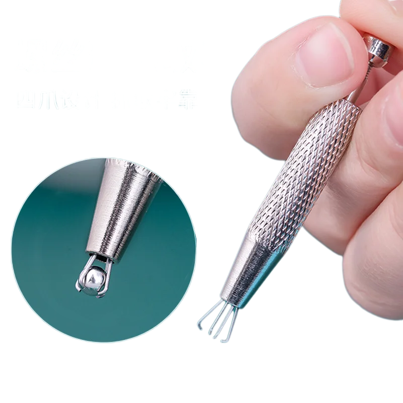 Body Jewelry Tool - ミニ4爪ジュエリーピンセット、ピックアップツール、ダイヤモンドジェムプロング、ステンレススチールボディピアスキャッチャー、グラバー