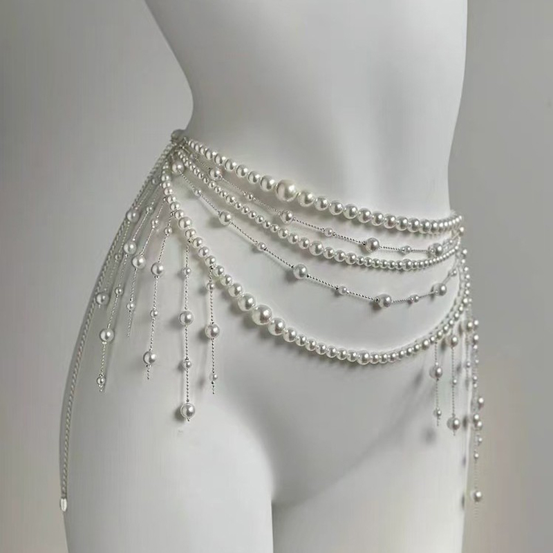 Body Jewelry Brands - レディースウエストチェーンパール多層タッセル優しいエレガントな多用途ボディチェーンフランスの高品質高級ブランドアクセサリー