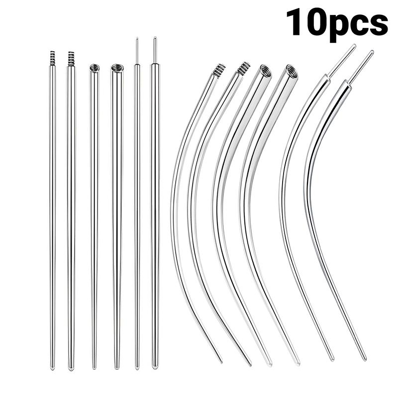 Body Jewelry Shop - 10個入り高品質ステンレス製ピアスストレッチングツール挿入ピンテーパーガイドロッド（タトゥーショップ向け大量供給）