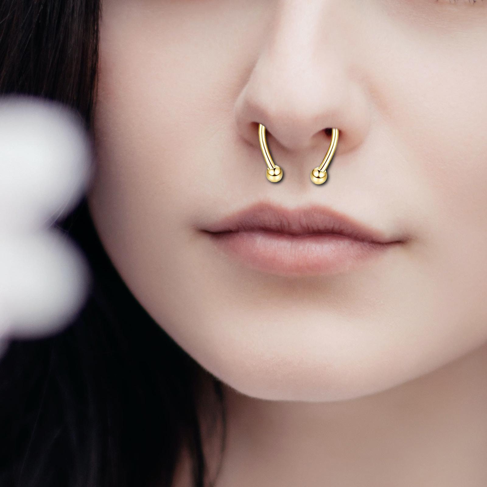 Body Jewelry Shop - ステンレス製マグネット式フェイクノーズリング、セプタムフープ、軽量ノンピアスボディジュエリー、普段使いやパーティー、ショッピングに最適