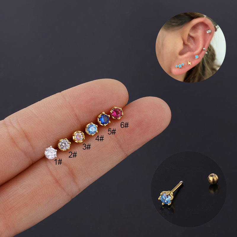 Flat Back Labret Stud - CZクリスタルトップフラットバックラブレットモンローリップノーズ軟骨ヘリックス耳珠コンチ耳たぶバーベルスタッドヘリックス軟骨耳珠