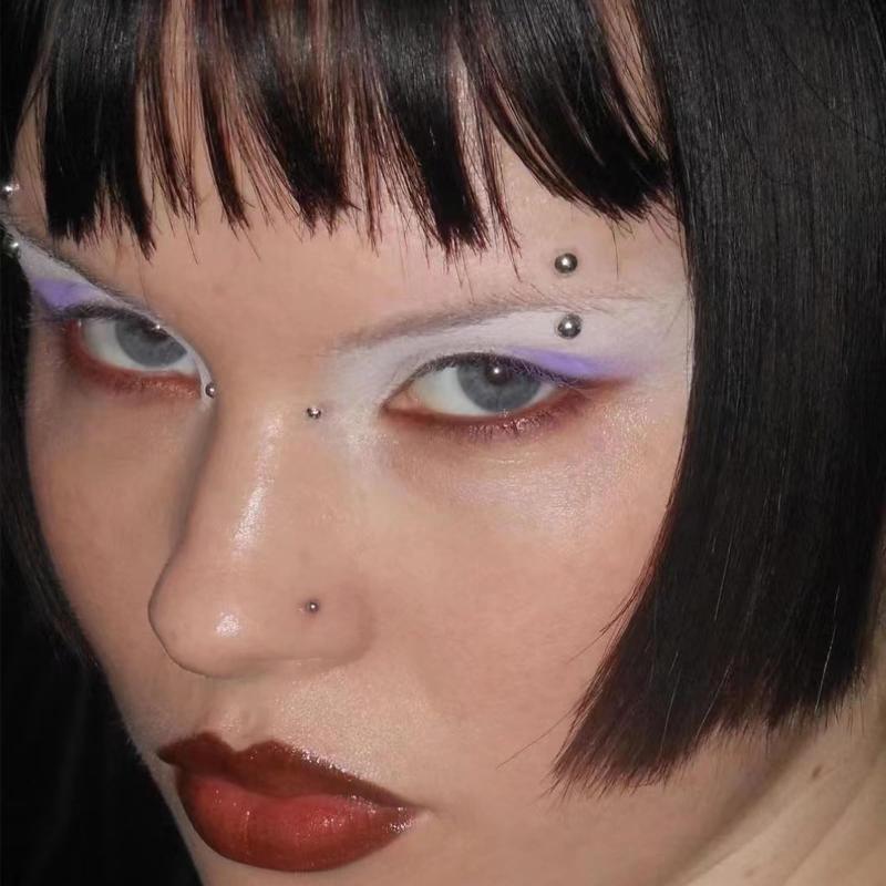 Body Jewelry Nose Ring - 321 個非ピアスリップスタッドステッカー自己粘着防水再利用可能な偽リップネイル眉毛鼻リングボディへそジュエリー