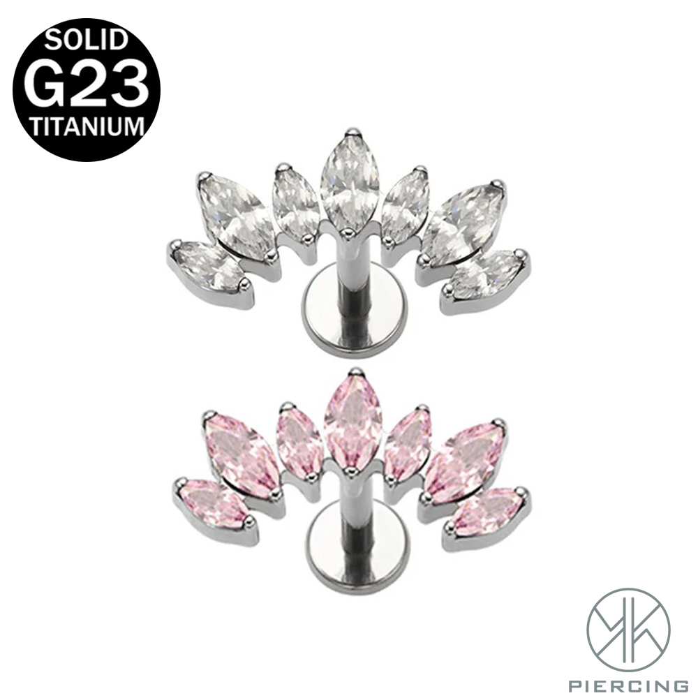 Body Jewelry Brands - 16 G 18 G F 136チタン合金の新しい馬眼形ジルコニアイヤリングおしゃれな耳骨リップ釘ボディピアスジュエリー