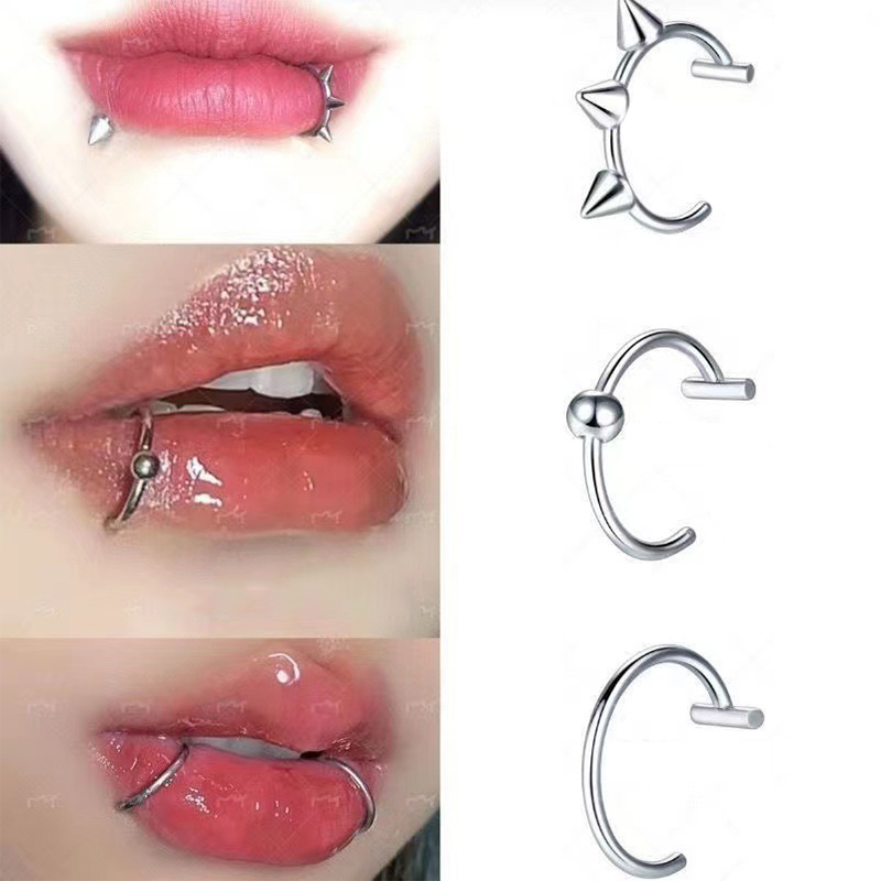 Body Jewelry And Earrings - 1個 ステンレス製 フェイクノーズリング フープ セプタムリング Cクリップ