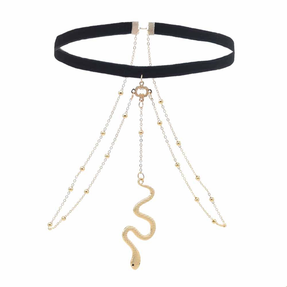 Body Jewelry Stores - ボホジュエリー-女性用ゴールドシルバーカラースネークのペンダント、メタル合金レッグチェーン、パーティージュエリー、ファッションストア