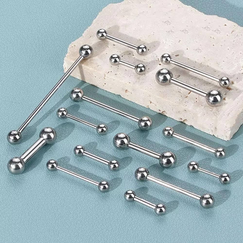 Tongue Barbell Straight - 1 PCステンレスストレートバーベキュー靴舌リング螺旋穿孔ダイアフラム工業バーベキューイヤリング穿孔セクシーボディジュエリー