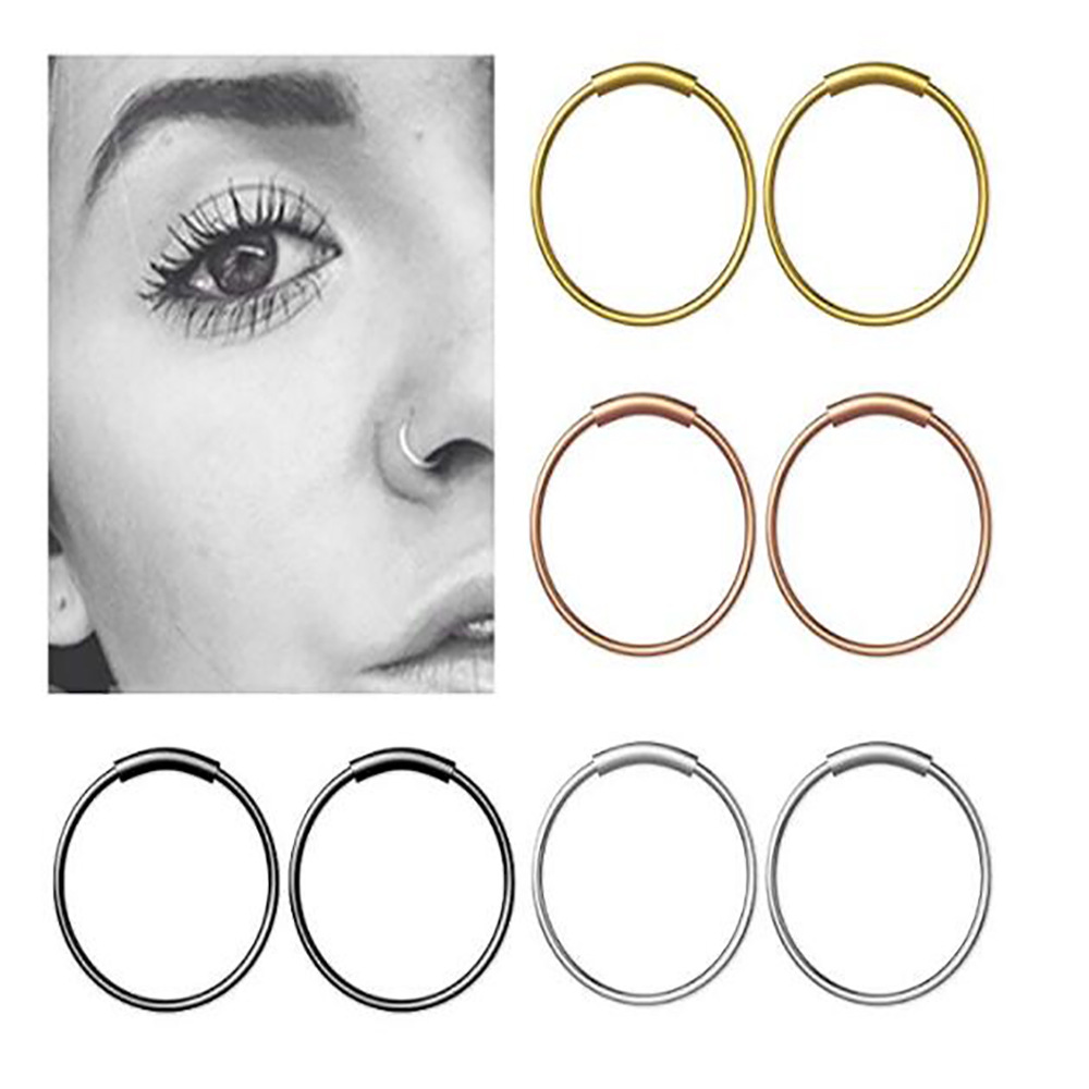 Body Jewelry And Earrings - 3 ピース/ロット 316L サージカルスチール シームレス連続フープリング 鼻、眉毛、耳珠、リップ、耳用リング、6mm