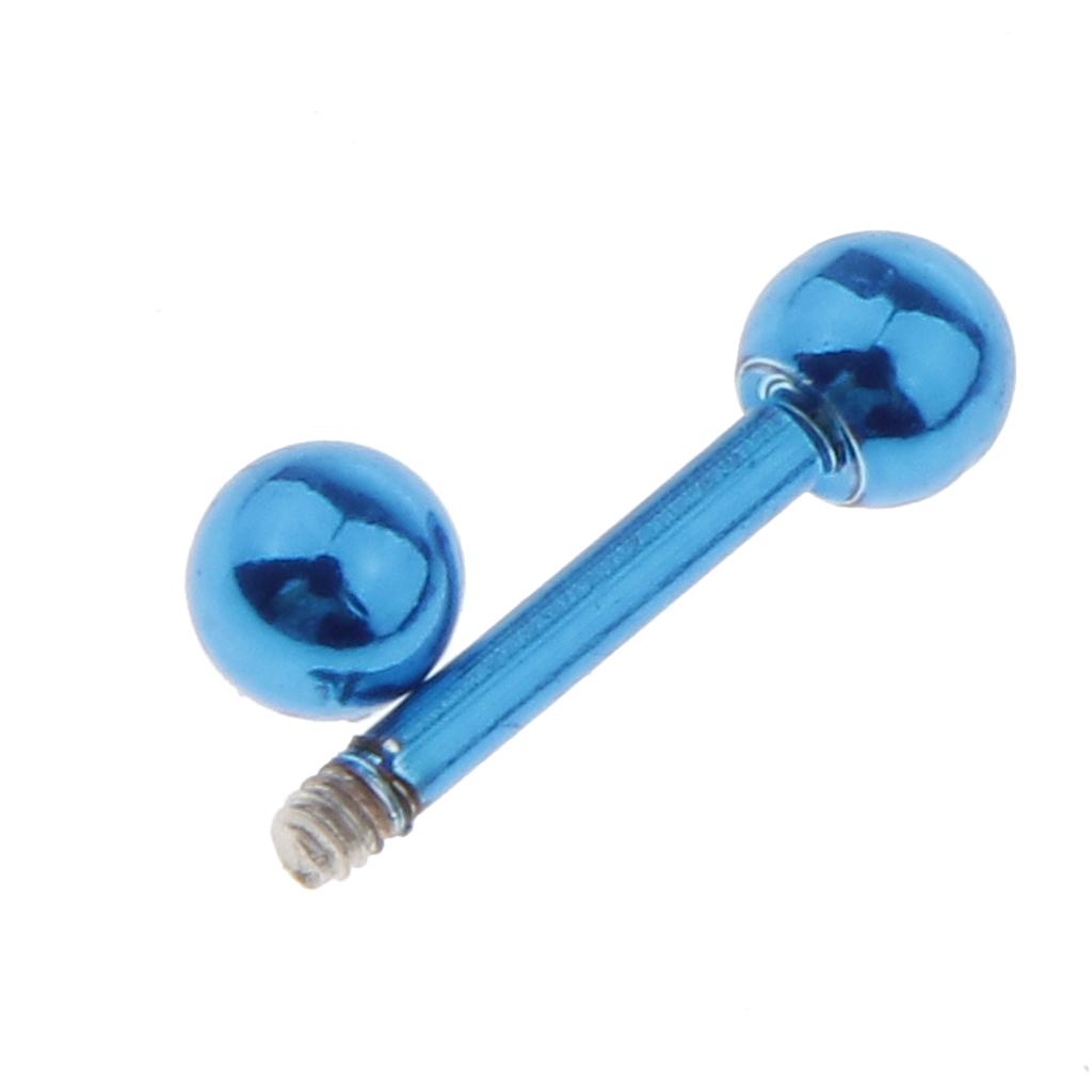Tongue Barbell Straight - バーベルピアス 16g ステンレス鋼 リップスタッド ストレートバーベルジュエリー ボールクロージャー