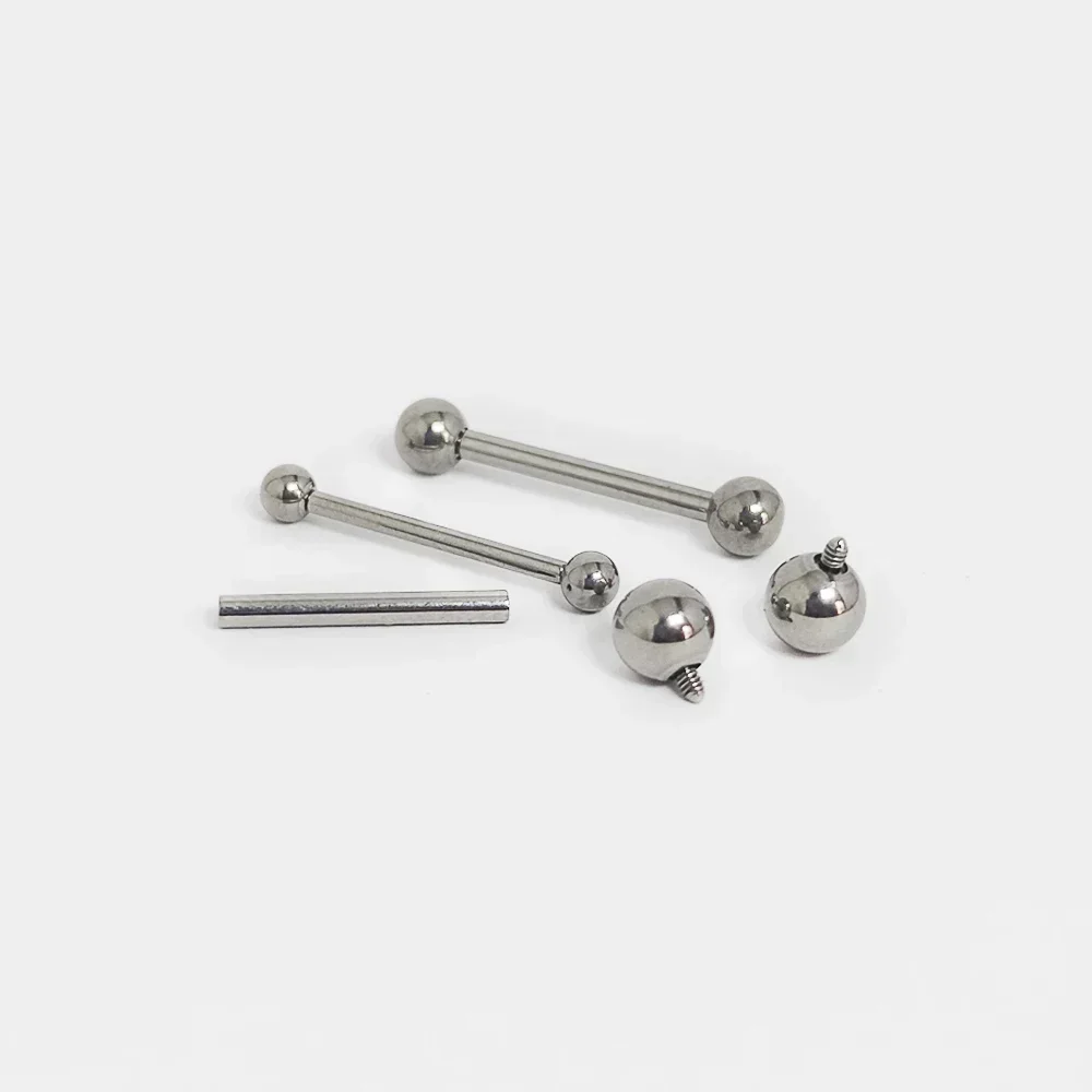 F136 チタンピアス 14G バーベルボール 舌 ニップル - Tongue Barbell Straight のレビューと価格