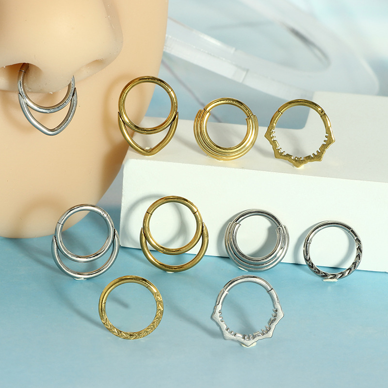 ノーズフープイヤリング メタルノーズリングピアス 16g ス - Body Jewelry And Earrings のレビューと価格