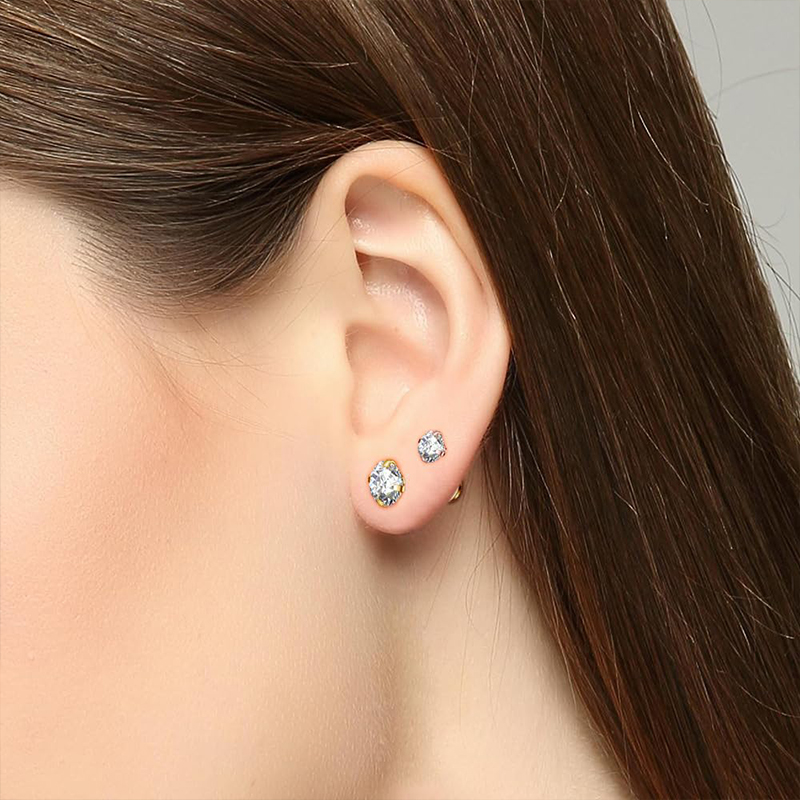 16Gチタン製インターナルネジ式フラットバックキュービックジ - Body Jewelry Back のレビューと価格