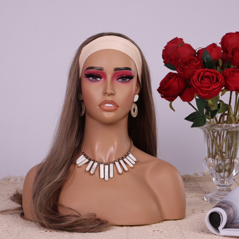 PVC製ハーフボディマネキンヘッド、赤いアイシャドウとまつげ - Body Jewelry Stores のレビューと価格