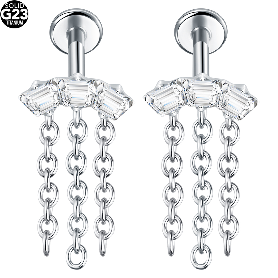 1/5個入り G23チタン製 耳軟骨用フラットバックスタッド - Flat Back Labret Stud のレビューと価格