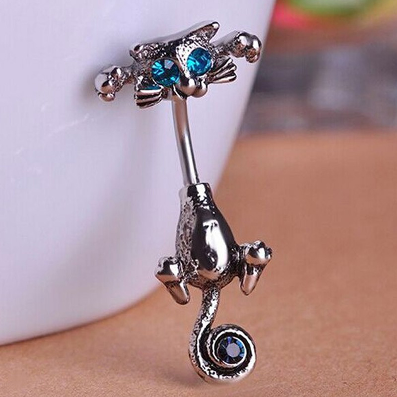 zlxgirl ファッション女性のかわいいグリーンアイジェッ - Body Jewelry Brands のレビューと価格