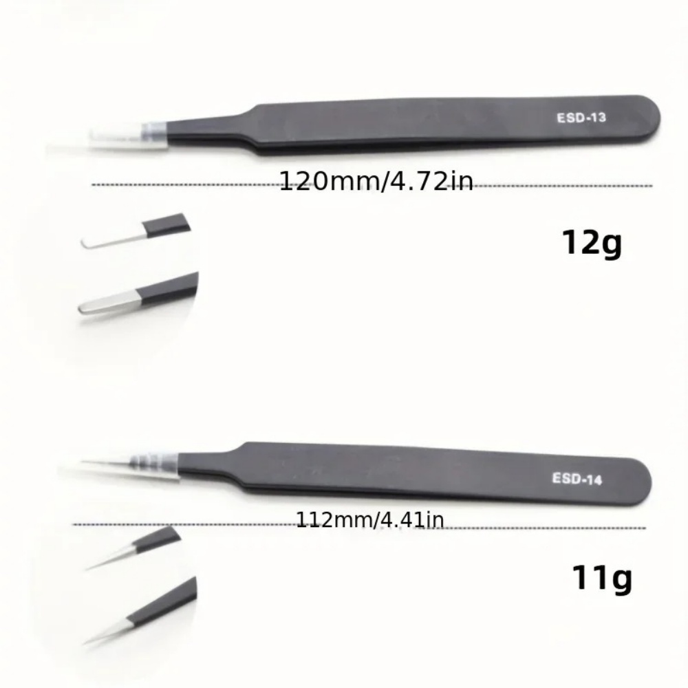6 個のステンレス鋼帯電防止精密 ESD ピンセットノンスリ - Body Jewelry Tool のレビューと価格