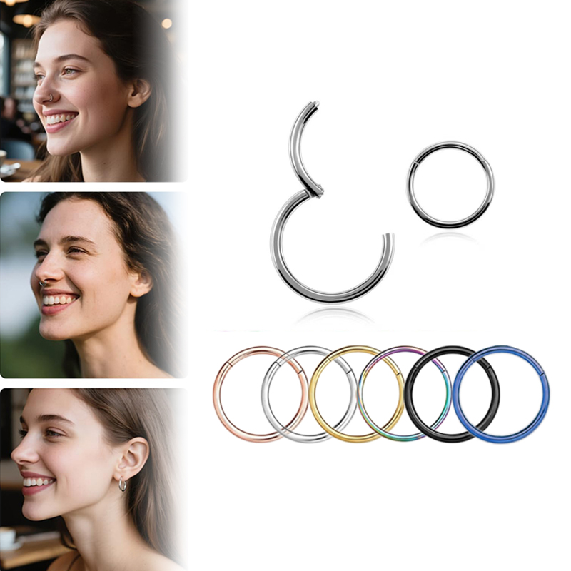 16G 316L サージカルスチール製ヒンジ付きクリッカーノ - Body Jewelry And Earrings のレビューと価格