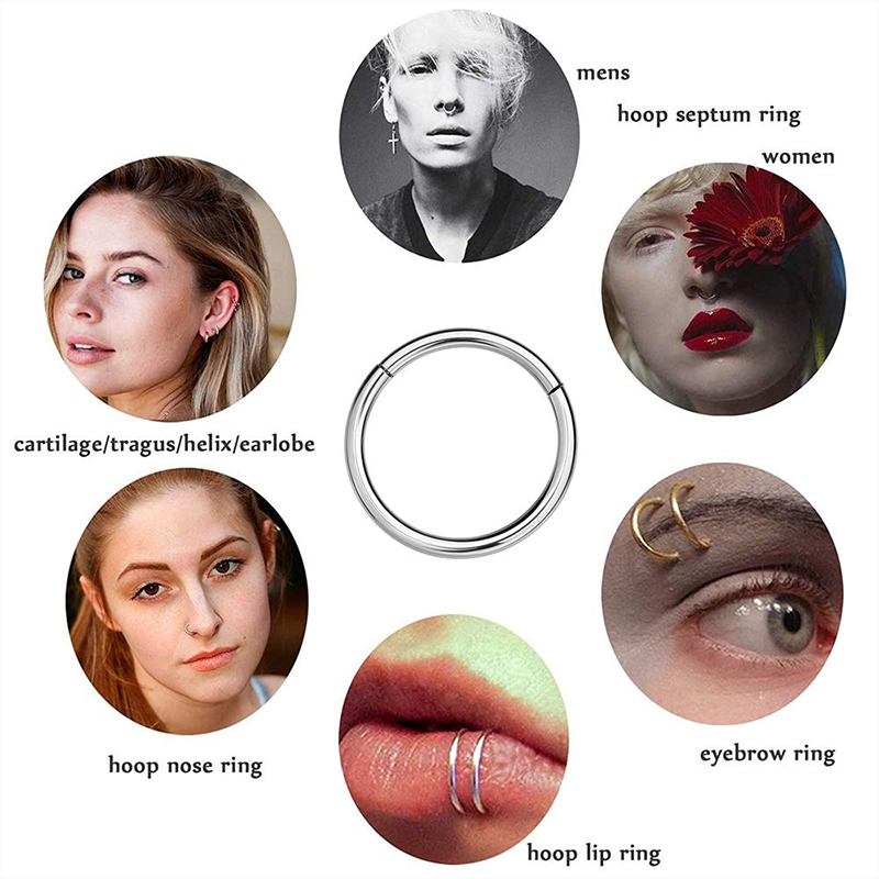 16G 316L サージカルスチール製ヒンジ付きクリッカーノ - Body Jewelry And Earrings のレビューと価格