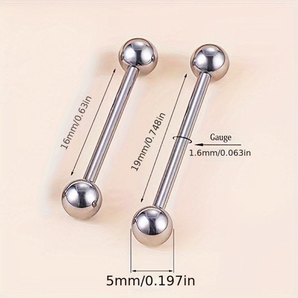 ステンレス鋼バーベルロッド舌小帯ピアススタッドダークライトブ - Body Jewelry Brands のレビューと価格