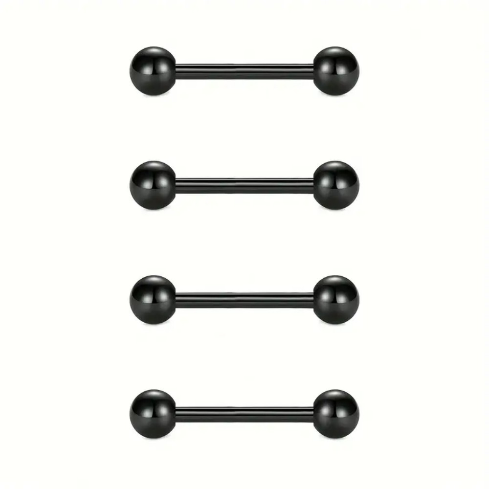 4 ステンレス鋼の乳首と舌リング 14 グラムストレートバー - Tongue Barbell Straight のレビューと価格