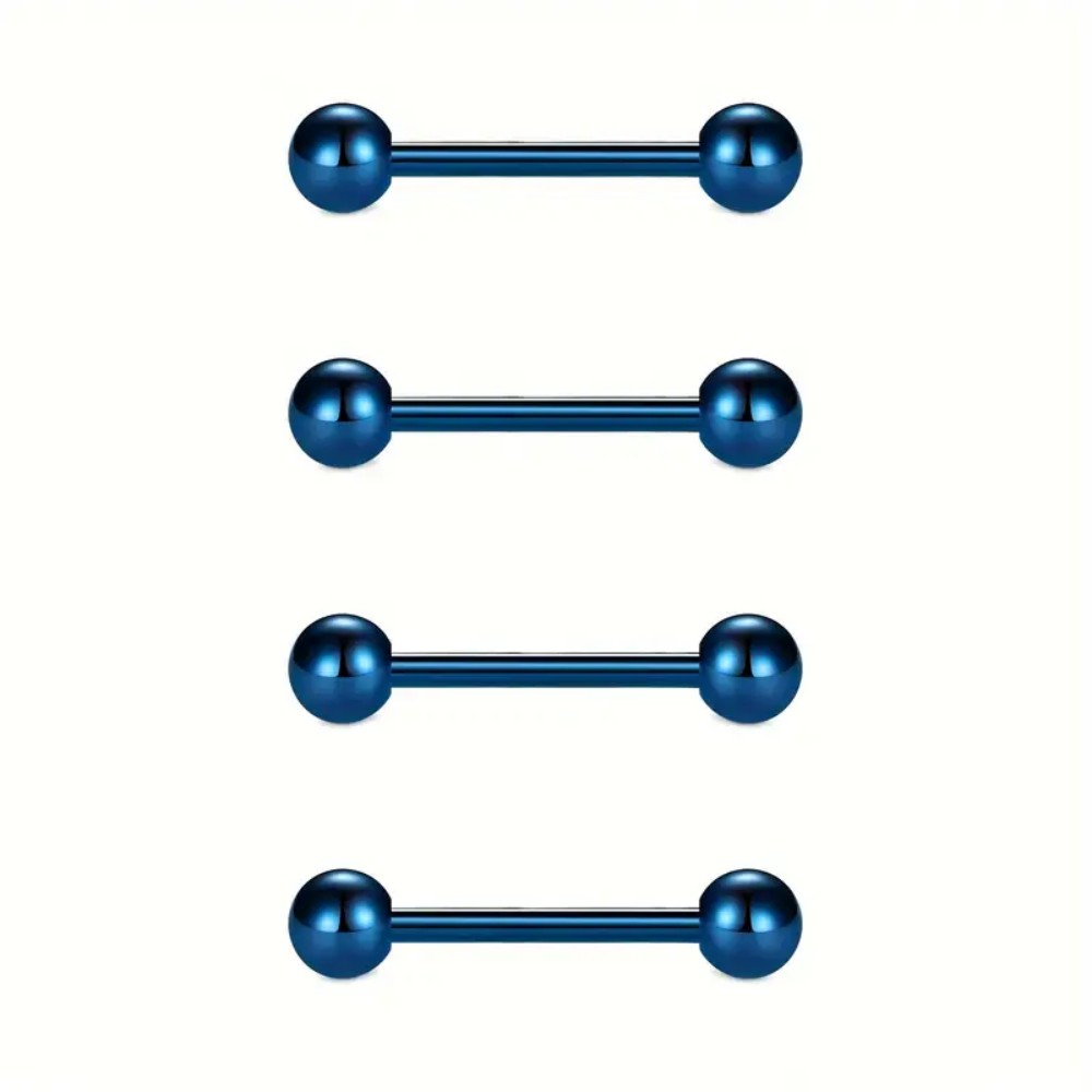 4 ステンレス鋼の乳首と舌リング 14 グラムストレートバー - Tongue Barbell Straight のレビューと価格
