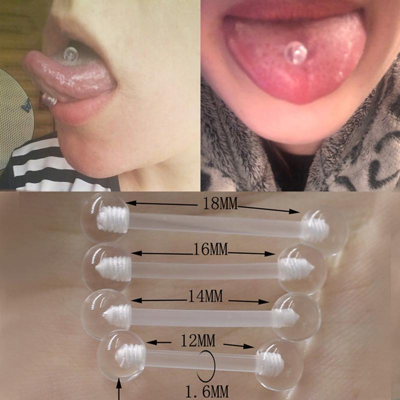 16点/セット14 Gステンレス乳首リング舌環直式バーベル条 - Tongue Barbell Straight のレビューと価格