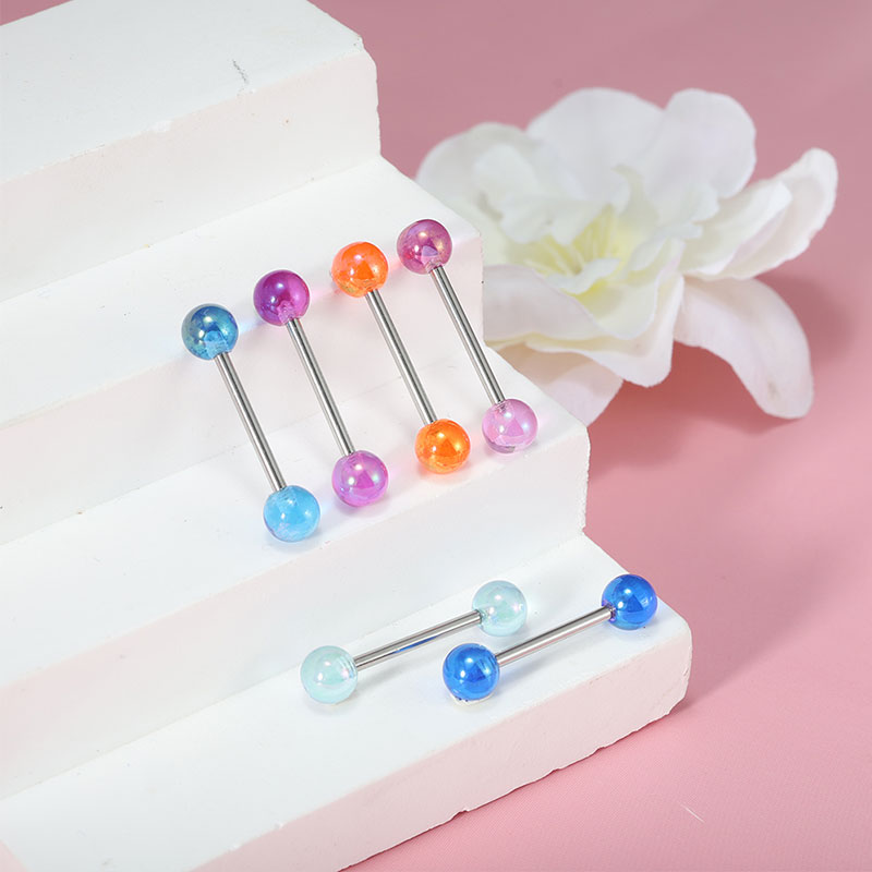 50個/ロット ステンレス製ストレートタンバーベルボール 外 - Tongue Barbell Straight のレビューと価格