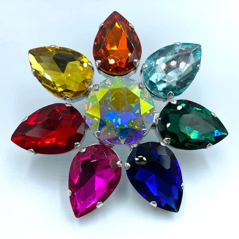 Stonefans-きらびやかな特大の花のブローチ、手作りの - Body Jewelry Dubai のレビューと価格