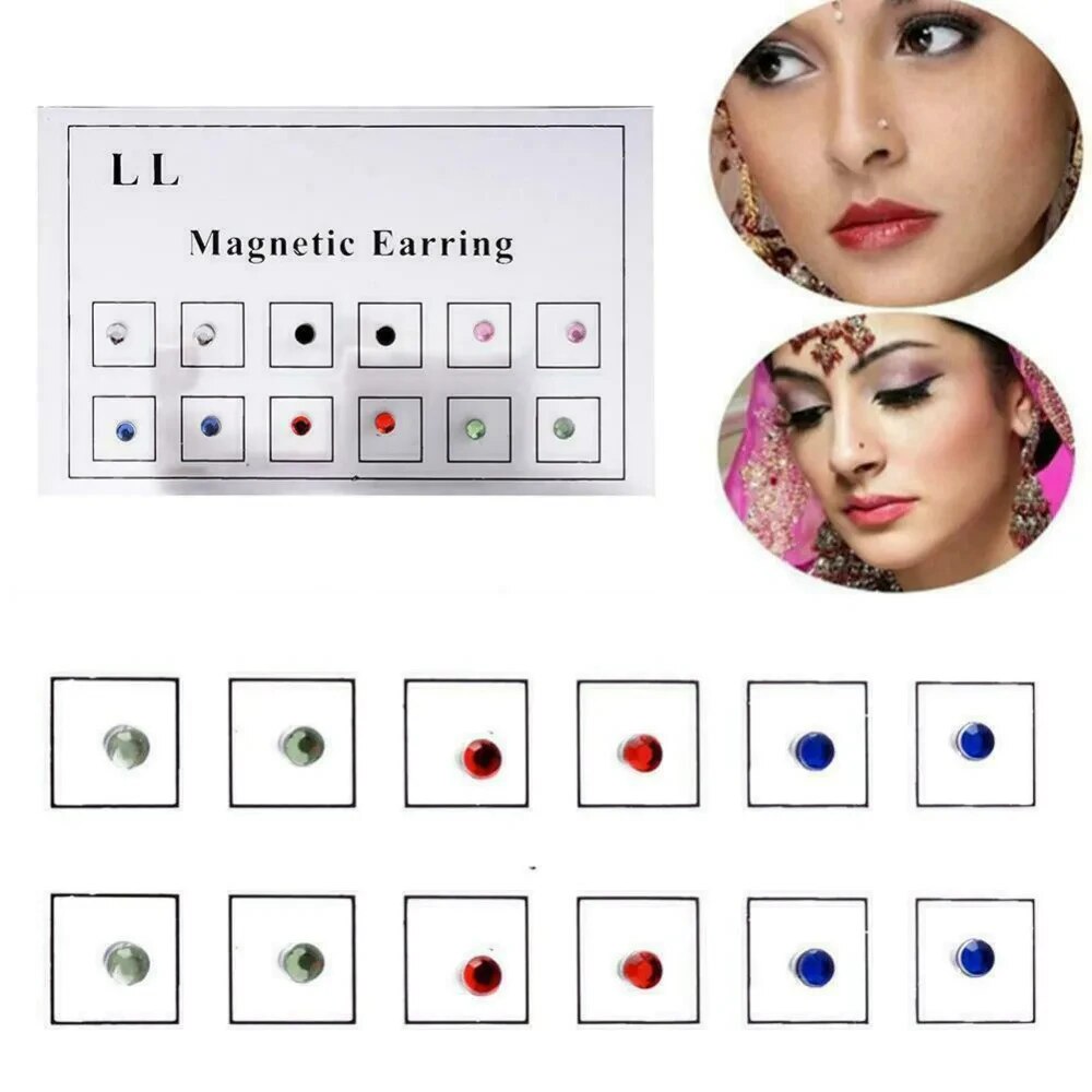 ドリルされていない磁気イヤリング,偽のイヤスタッド,耳珠,ア - Body Jewelry And Earrings のレビューと価格