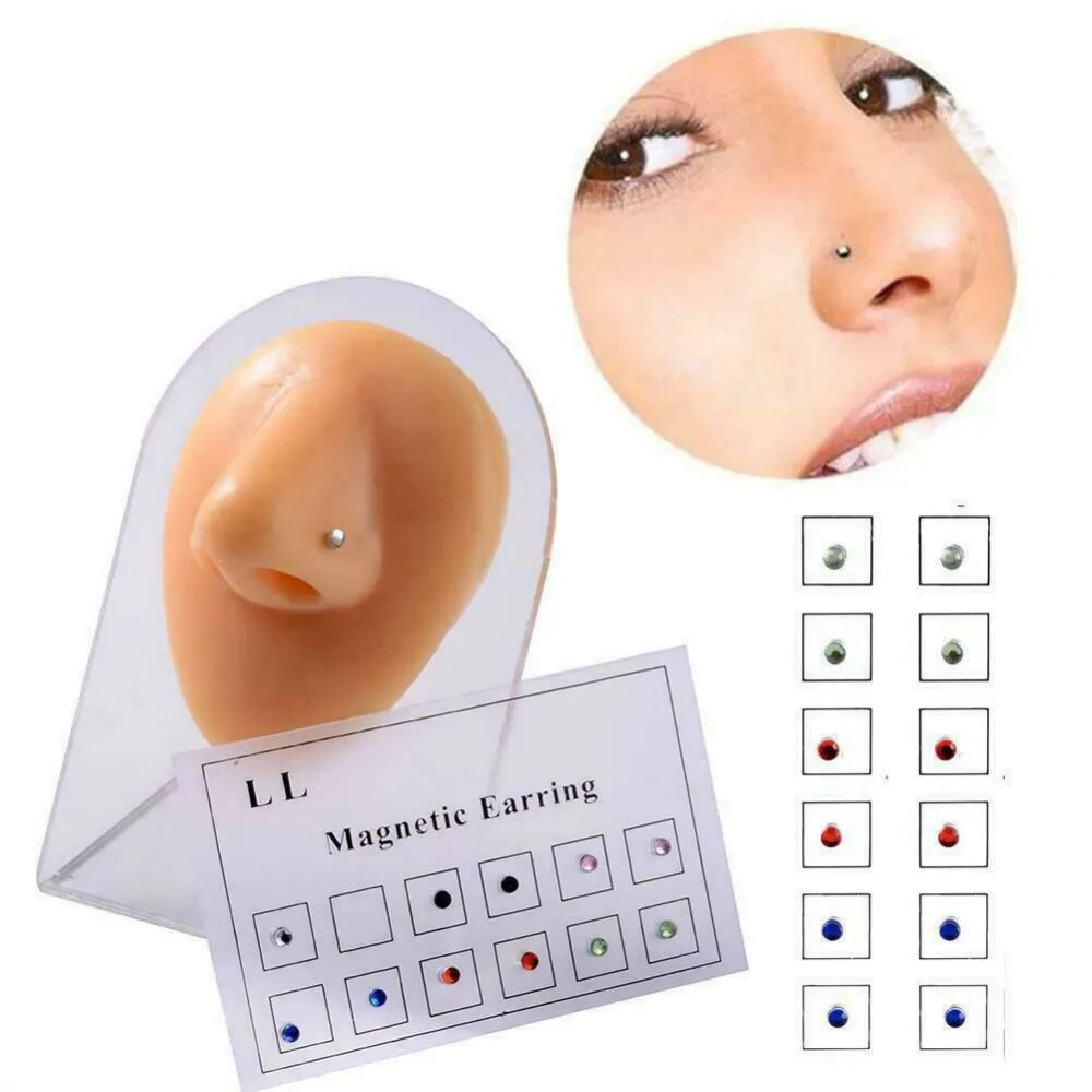 ドリルされていない磁気イヤリング,偽のイヤスタッド,耳珠,ア - Body Jewelry And Earrings のレビューと価格