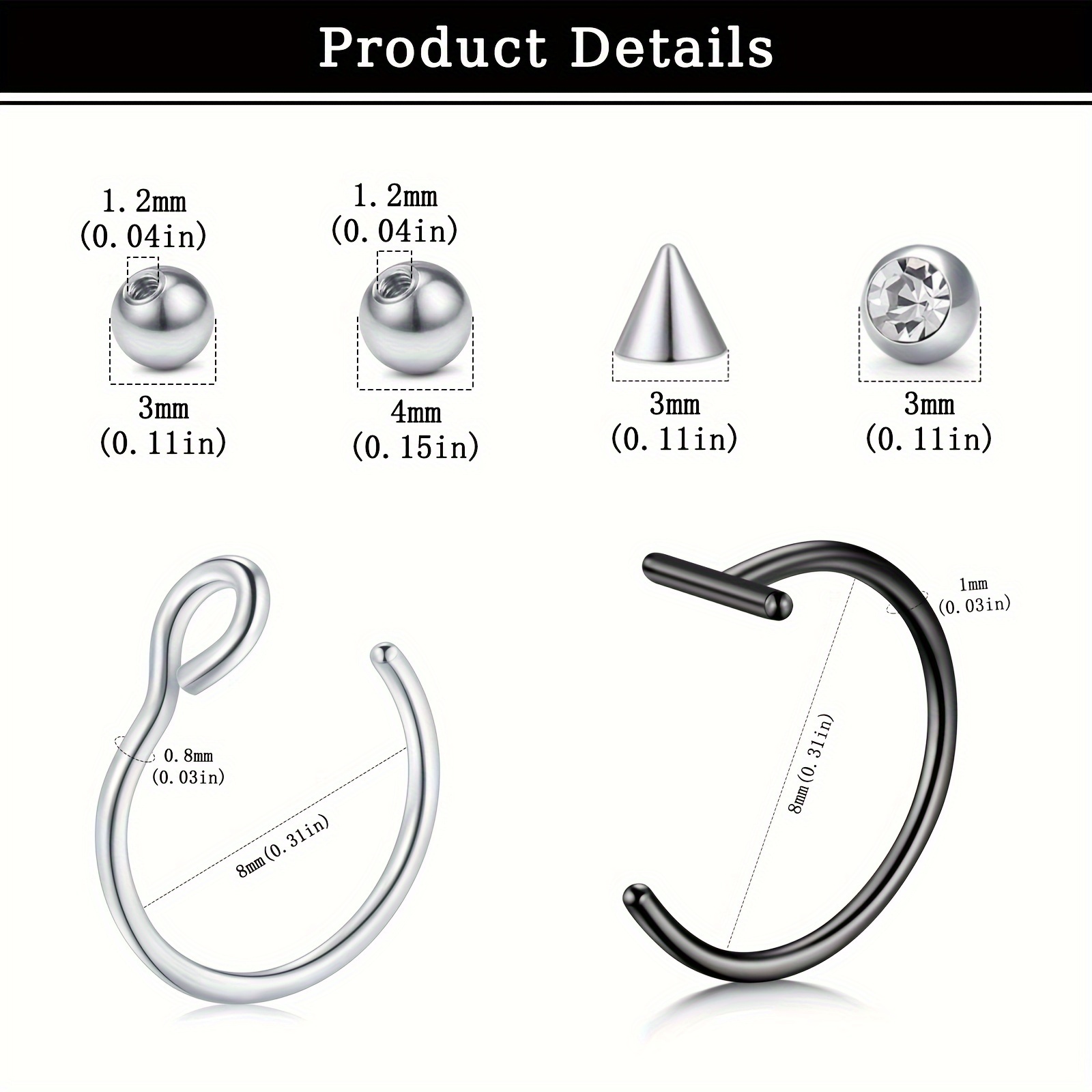 フェイクピアス、フェイクリップリング、フェイクノーズリング、 - Body Jewelry And Earrings のレビューと価格