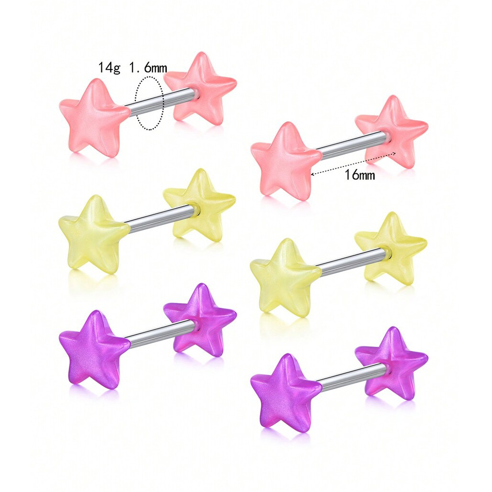 16mm 14G ステンレス鋼ストレートバーベルピアスジュエ - Tongue Barbell Straight のレビューと価格