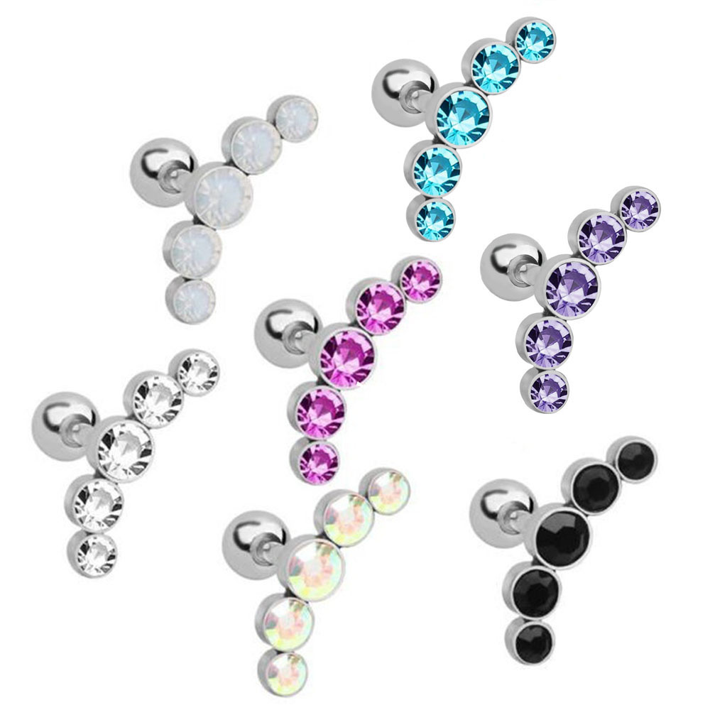 1個入り ファッション 16G クリスタル ジェム オパール - Body Jewelry Ear Piercing のレビューと価格