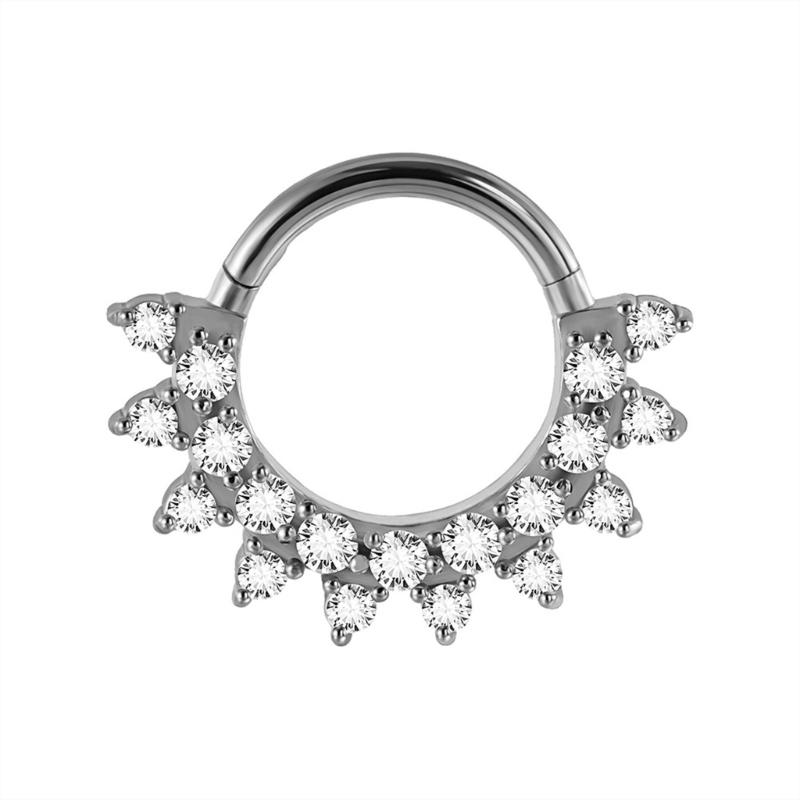 31BB クリスタル鼻耳軟骨リングスタイリッシュなセプタムリ - Body Jewelry Ear Piercing のレビューと価格