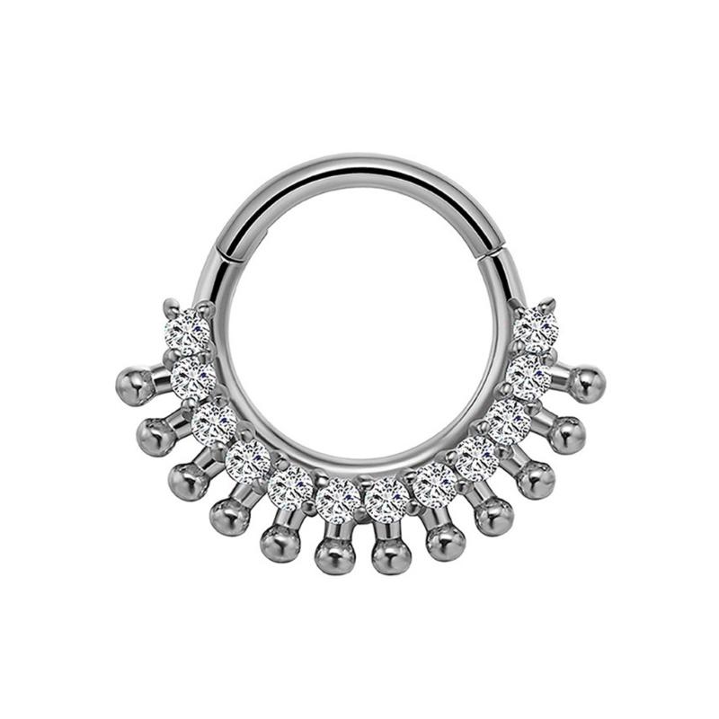 31BB クリスタル鼻耳軟骨リングスタイリッシュなセプタムリ - Body Jewelry Ear Piercing のレビューと価格