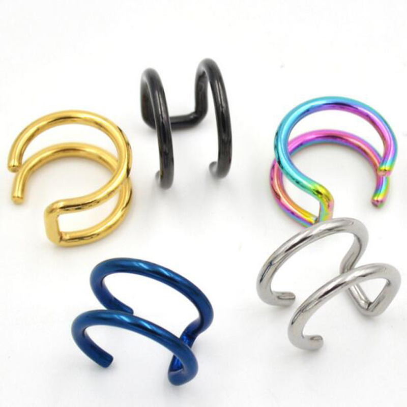 2個セット 316Lステンレス製 クリップ式イヤーカフ ヘリ - Body Jewelry And Earrings のレビューと価格