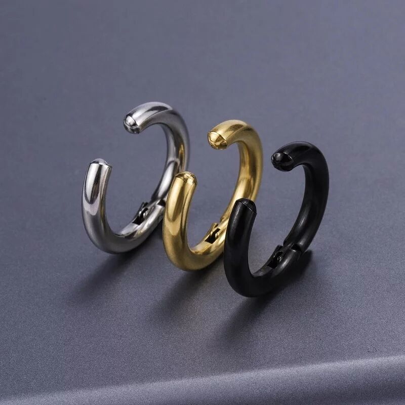 偽のハギーフープイヤリング、男性と女性のためのステンレス鋼ク - Body Jewelry And Earrings のレビューと価格