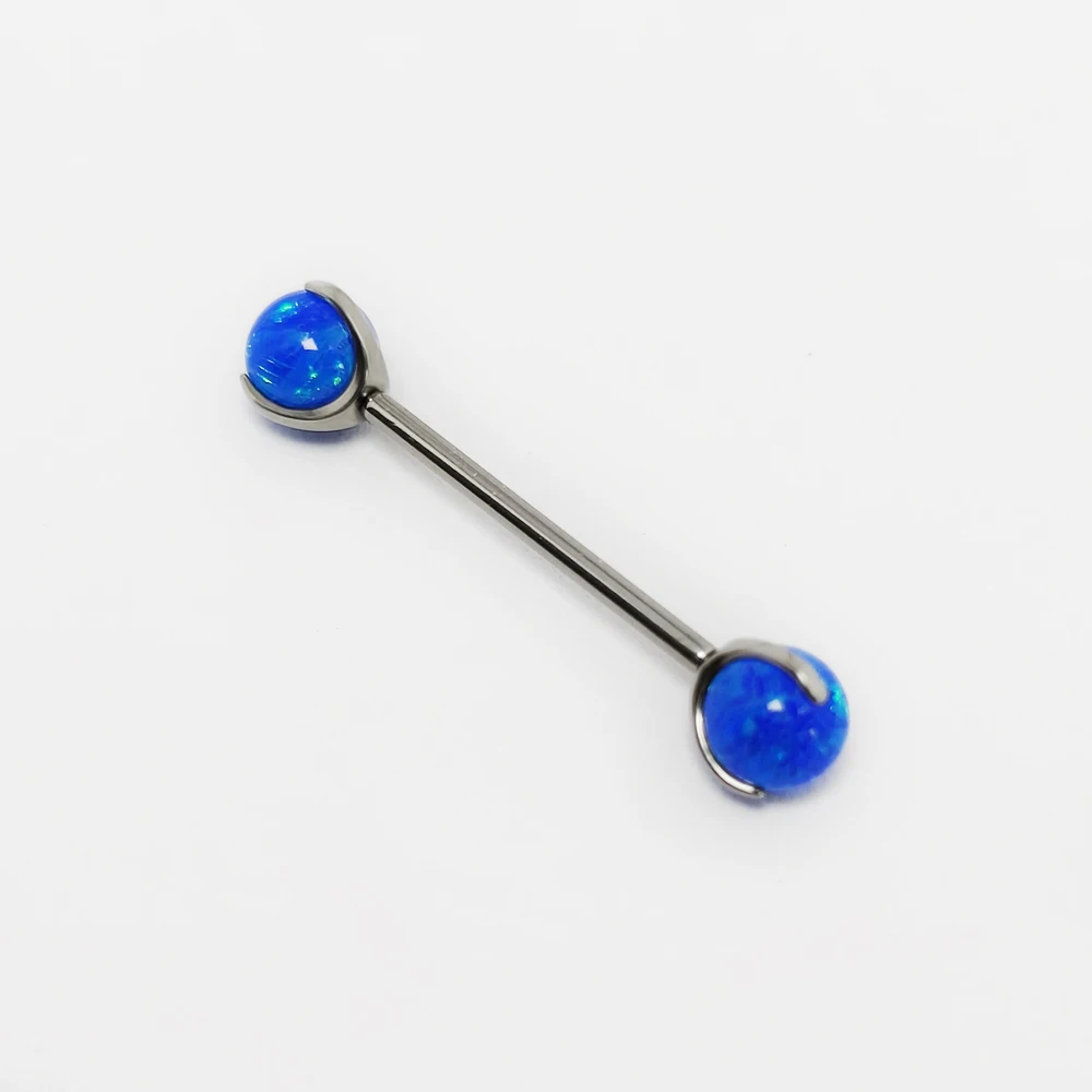 G23チタンオパールバーベルボールリングリップニップルピアス - Tongue Barbell Straight のレビューと価格