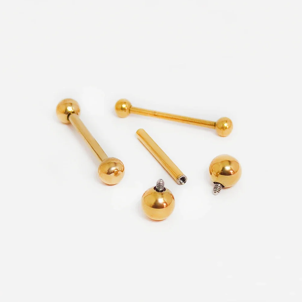 ASTM F136 チタンピアスバーベルボール舌リングリップ - Tongue Barbell Straight のレビューと価格