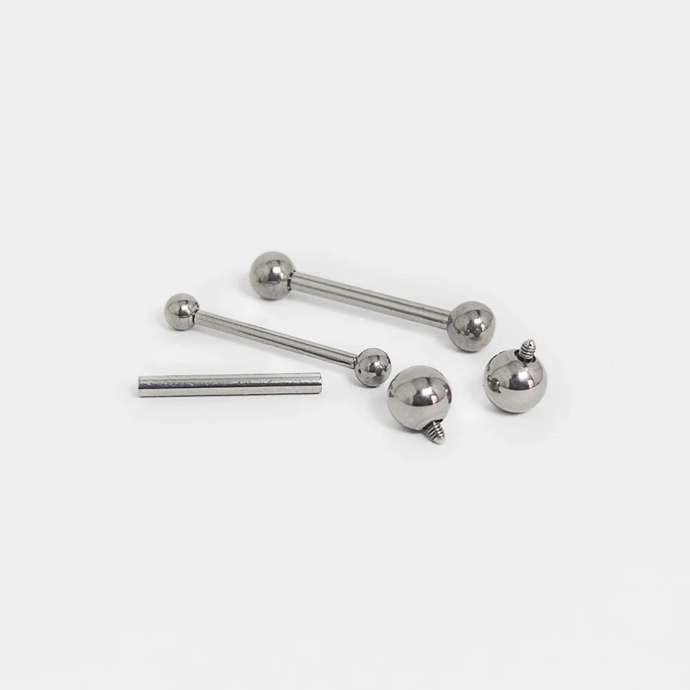 ASTM F136 チタンピアスバーベルボール舌リングリップ - Tongue Barbell Straight のレビューと価格
