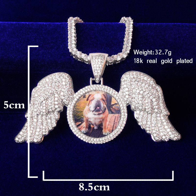 男性用円形ペンダント,バブルレター,マイクロパヴェの形,ヒッ - Body Jewelry Back のレビューと価格