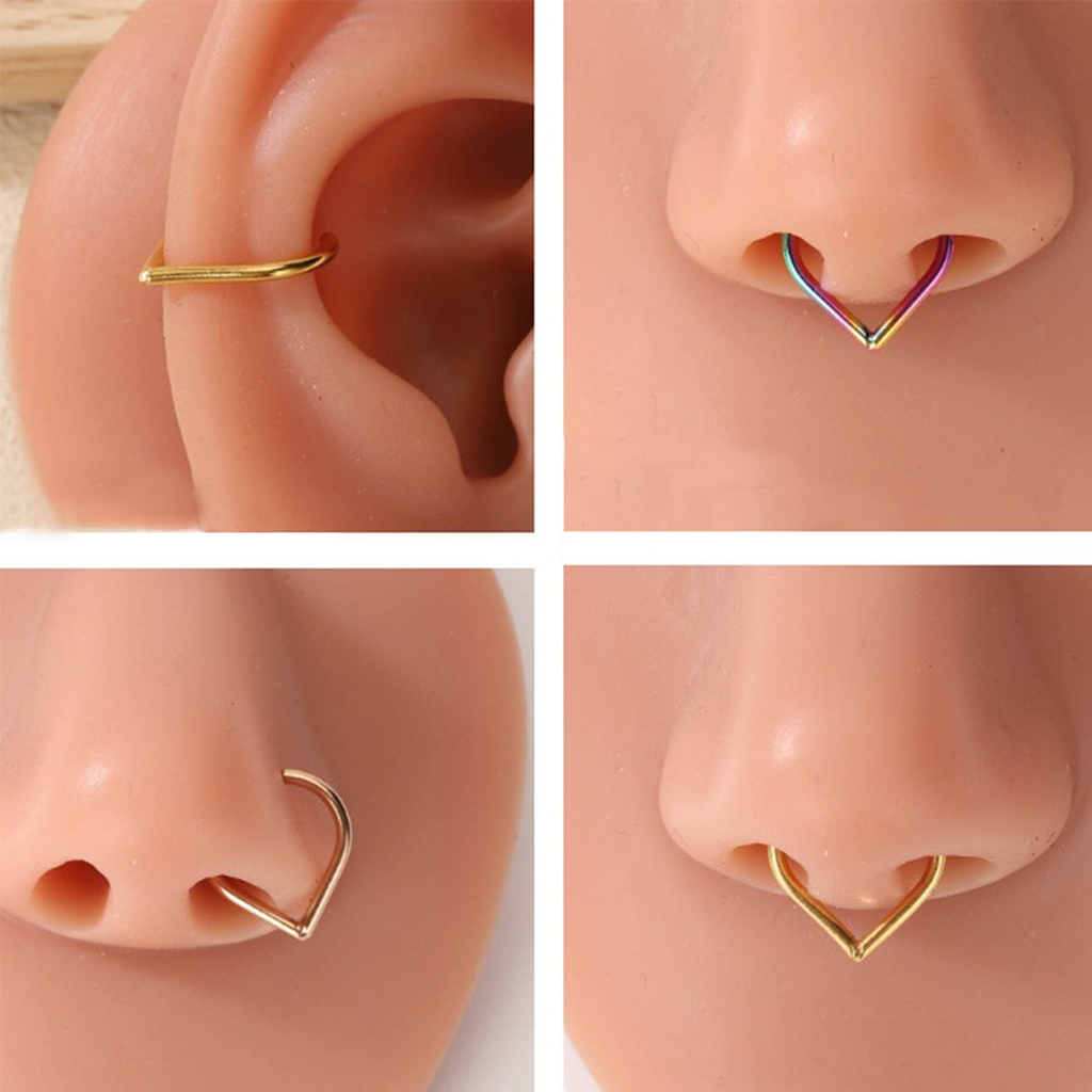 5個セット ステンレス製 フェイクノーズリング カフセット  - Body Jewelry And Earrings のレビューと価格
