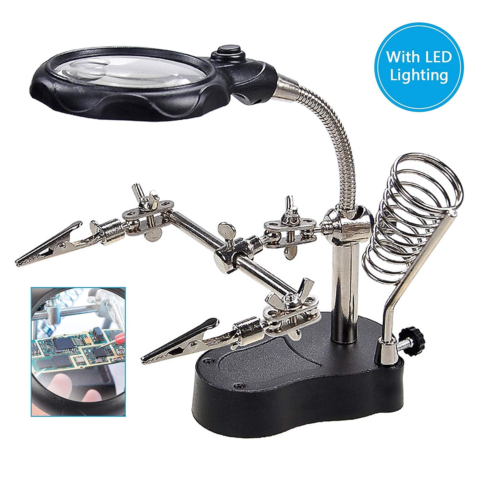 ヘルピングハンズはんだ付けステーション LEDライトとワニ口 - Body Jewelry Tool のレビューと価格