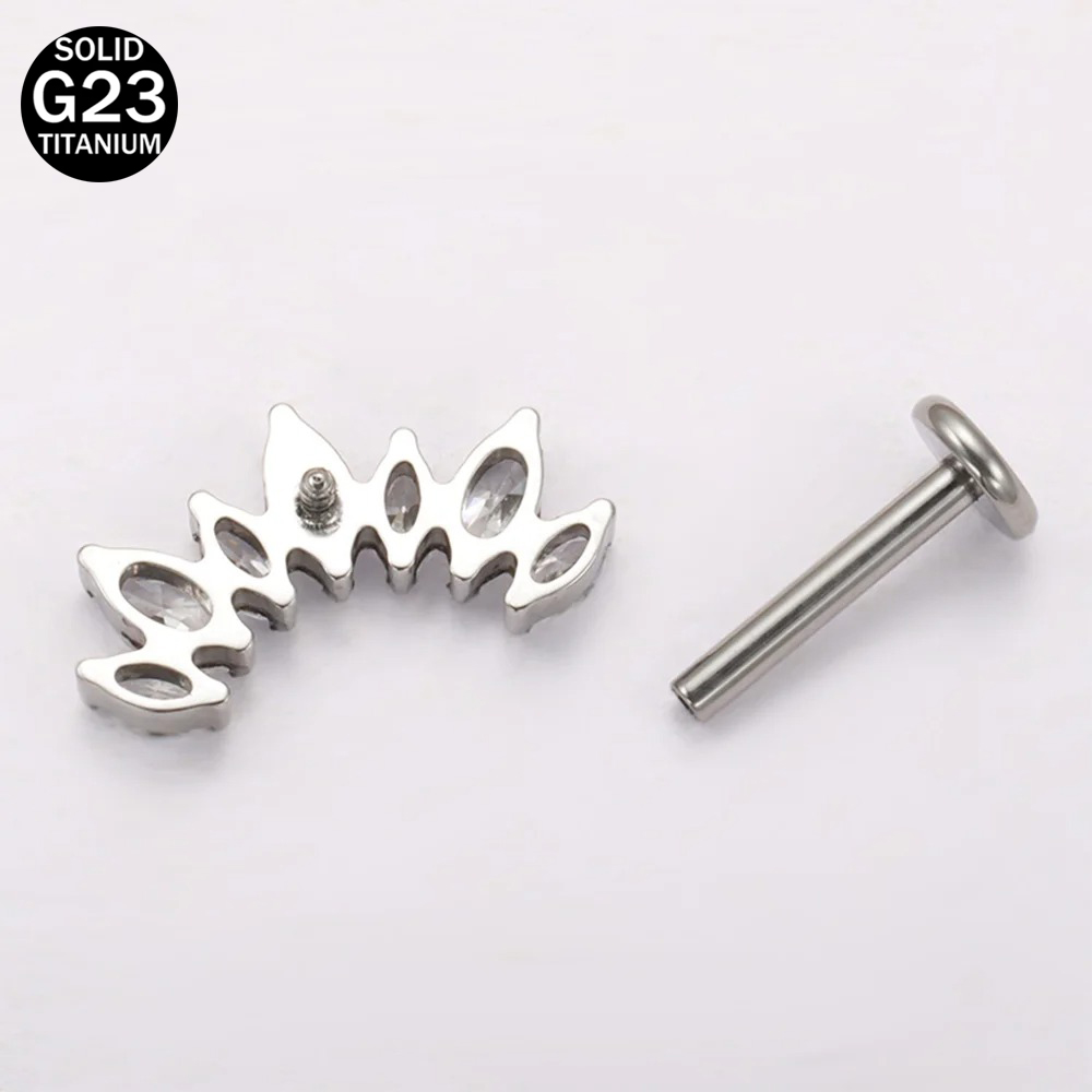 16 G 18 G F 136チタン合金の新しい馬眼形ジルコ - Body Jewelry Brands のレビューと価格