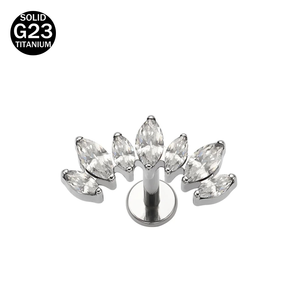 16 G 18 G F 136チタン合金の新しい馬眼形ジルコ - Body Jewelry Brands のレビューと価格