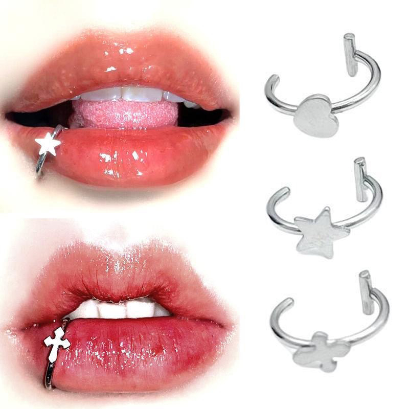 1個 ステンレス製 フェイクノーズリング フープ セプタムリ - Body Jewelry And Earrings のレビューと価格